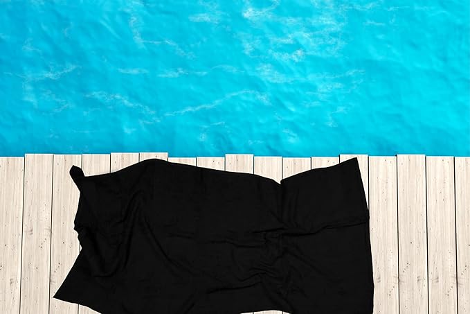 Large Bath Towels Pack of 6 – 24" x 50", 100% Cotton Terry – Soft, Quick-Dry & Highly Absorbent – Black Towels for Bathroom, Spa, Shower, Pool & Daily Use