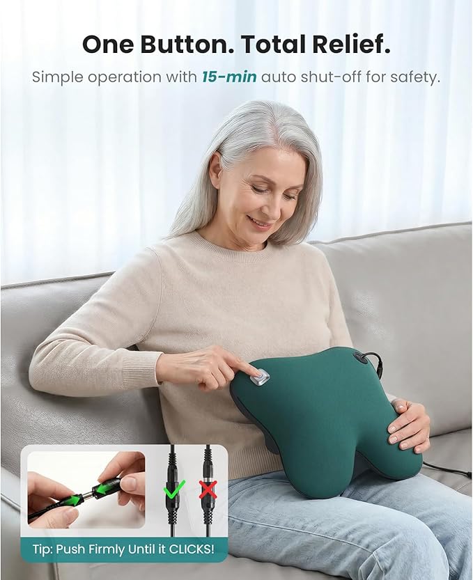 BOB AND BRAD Back Massager with Heat FSA Eligible/HSA Eligible, EZBack Corded Back Massager for Pain Relief Deep Tissue, Shiatsu Back and Neck Massage Pillow, Soothing Full-Body Relief for Women Men