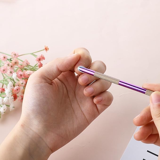Cuticle Pusher, Dual Ended Nail Cuticle Remover with 5 Nail Sand Polishing Tablets Nail Care Polish Remover Cuticle Trimmer Manicure Kit for Pedicure Nail Art