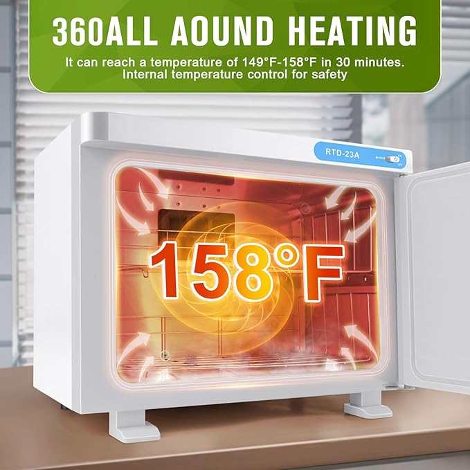 Hot Towel Warmer, 23L Hot Towel Cabinet, 2-in-1 Heated Towel Warmer for Facials Spa Estheticians Massage Salon Heats Up Quick Towel Heater