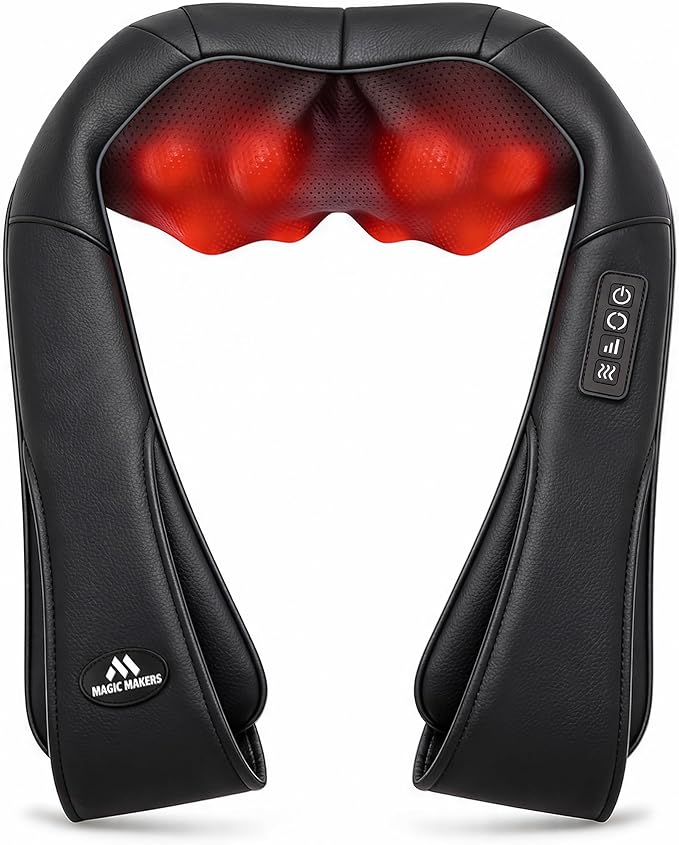 Neck Massager for Pain Relief Deep Tissue with Heat - Shiatsu Back and Shoulder Massage, Mothers Day Gifts for Mom Wife Women Her, Dad Men Him, Christmas, Fathers Day, Plug-in Use for Home Office Car