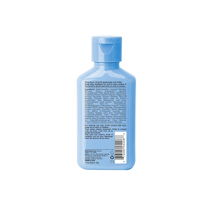 Hempz Body Lotion - Ocean Breeze Limited Edition Mini Daily Moisturizing Cream, Shea Butter, Aloe Body Moisturizer - Skin Care Products, All Natural Hemp Seed Oil - Travel Size 2.25 Fl Oz