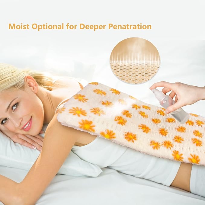 ZXU Heating Pad for Back Pain Relief and Cramps Relief- Ultra Soft Sherpa Heating Pad, XL King Size 12" x 24", 12 Heat Levels & 1-24H Auto Off，Stay on Function Hot Heated Pad, Machine Washable