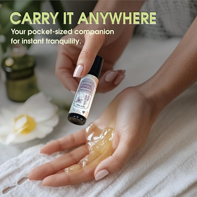 Wecona Aromatherapy Essential Oil Roll-On Set – 6x10ml Essential Oil Blends with Roller Bottles, Portable Essential Oils for Diffusers for Home,Relaxing Gift for Women & Men