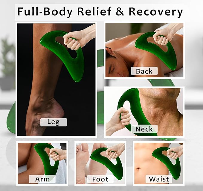 RAAFI Large Body Gua Sha Tool for Cellulite Removal, Lymphatic Drainage and Muscle Relaxation. Natural Resin Gua Sha Body Massager Scraping Tool for Legs, Neck & Whole Body Pink