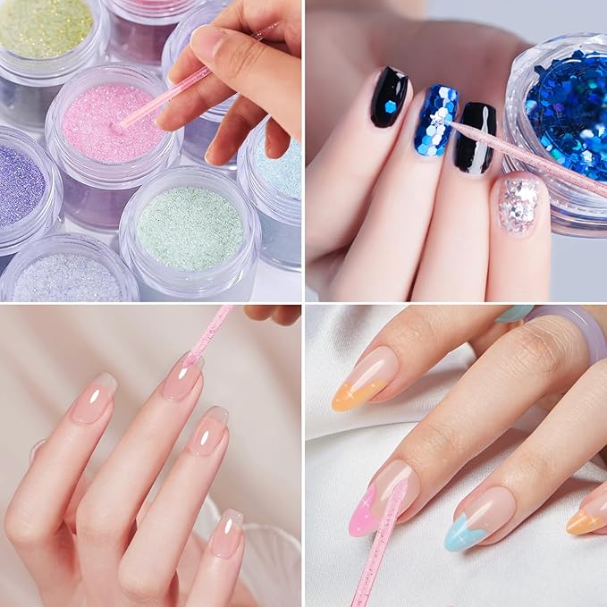 100PCS Disposable cuticle sticks for nails, Double Sided Cuticle Pusher, Cuticle Manicure and Pedicure Stick for Fingernail Cleaning