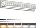 ZUZITO Crystal Vanity Lights for Bathroom 18W LED Bathroom Light Bar Modern Chrome Lighting Fixtures Over Mirror for Bath 22.8 inch