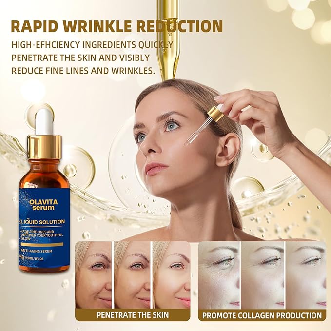 Olavita Serum, Olavita Liquid Solution Anti Aging Serum, Vitamin C & E Serum, Promotes Skin Collagen Production, smoothes wrinkles and fine lines (2PCS)