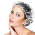 50PCS Disposable Shower Caps, Plastic Clear Thickening Bath Hair Cap and Thick Waterproof Bath Caps for Hair Treatment, Spa, Hotel and Hair Solon, Home Use,Portable Travel