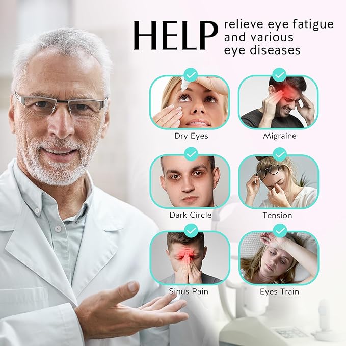 YFONG Cordless Heated Eye Mask for Dry Eyes, Warm Eye Compress for Stye, Blepharitis, Chalazion, MGD, Washable Heating Eye Mask for Sleeping, Travel, Office Nap, Perfect Light Blocking (Black)