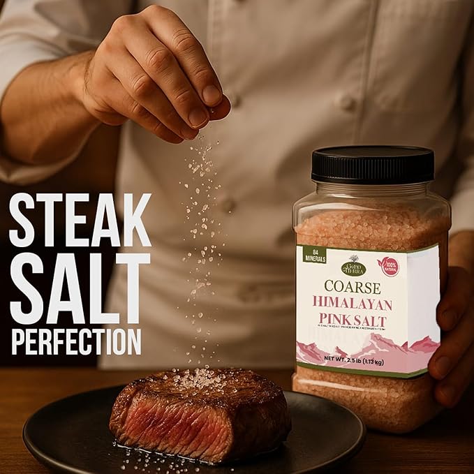 Good Tierra Himalayan Pink Salt in Jar - Coarse, 5 lb (4 Pack of Salt Bulk) - Ideal for Bath Salt, Table Salt Grinders, and Spice Jars