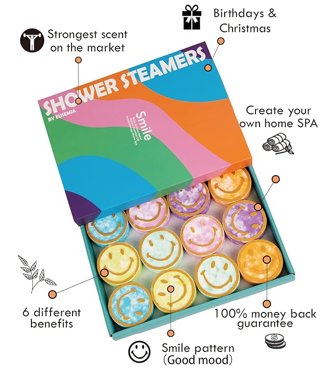 Shower Bombs Steamers Gifts for Women-EUSEMIA 24 Pcs Scented Aromatherapy Shower Bath Bombs Steamer with Essential Oils for Body Restore and Stress Relief (24 Pack Mix)