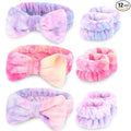 CIEHER 12 PCS Makeup Headband for Women Wrist Washband Scrunchies Cuffs for Washing Face, Soft Bow Hair Band Matching WriMakeup Headband for Women stbands (9 Pack Multi-colored)