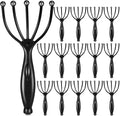 TrelaCo 24 Pcs Scalp Massager Portable Handheld Spa Head Massager for Deep Relaxation and Stress Reduction Manual Head Massage Tool for Office Home Christmas Gift (Black)