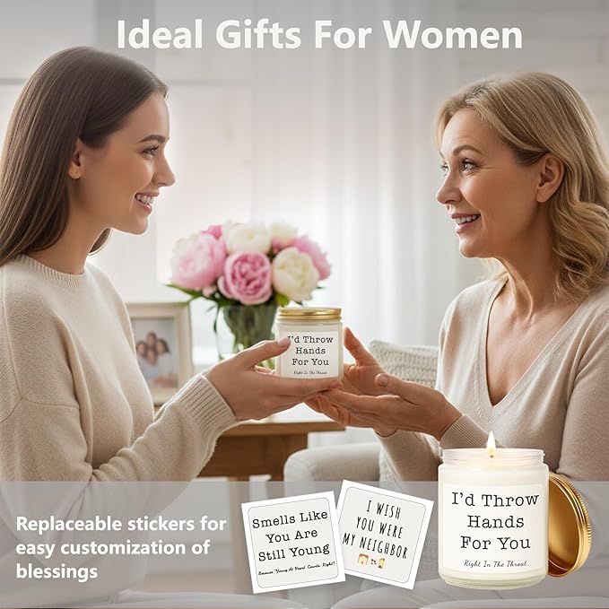 Candles Gifts for Women, Birthday Gifts for Women, Unique Friendship Gift for Womens, Best Friend, Her, Sister, Bestie, Girlfriend, Mom, Funny Scented Candle with Replaceable Stickers