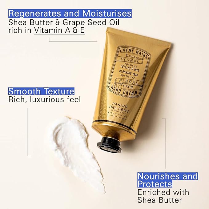 Panier des Sens – Iris Hand Cream – Moisturizing Hand Lotion for Dry Skin – Premium French Hand Cream, Softening Care for Women, 97% Natural Ingredients, 2.5 Fl Oz