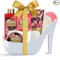 Spa Luxetique Gifts for Women High Heel Gift Set for Women 8pcs Bath Sets Romantic Rose Home Spa Kits for Wife Girlfriend Mom Grandma Mothers Day Gifts