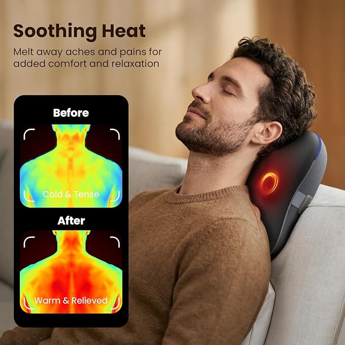 BOB AND BRAD Back Massager with Heat and Remote, EZBack Plus Shiatsu Massage Pillow with 3 Level, Kneading Deep Tissue Massage for Neck, Shoulder, Leg, Upper & Lower Back Pain Relief, FSA Eligible HSA