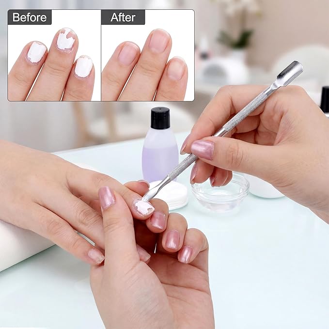 6 Pcs Dual-Sided Cuticle Pusher Set, Stainless Steel Cuticle Pusher Tool, Cuticles Trimmer, Nail Scraper, Professional Cuticles Remover Tool for Manicure Pedicure Nail Care Tools