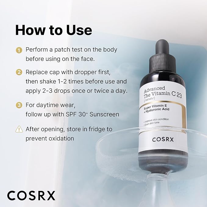 COSRX Advanced Pure Vitamin C 23% Serum with Vitamin E & Glutathione, Korean Vitamin C Serum for Fine Lines, Uneven Skin Tone & Dull Skin, 0.7oz, Korean Skin Care, Mothers Day Gifts for Mom & Wife