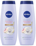 NIVEA Refreshing White Peach and Jasmine Body Wash with Nourishing Serum, Scented Body Wash for Women, Enriched with Provitamin B5 and Vitamin E, 20 Fl Oz Bottle, (Pack of 2)