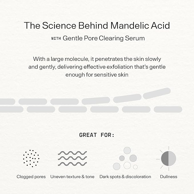 VERSED Skin Refine Gentle Pore Clearing Serum | Exfoliating Facial Serum with Salicylic Acid and Mandelic Acid for Clear Skin | Safe for Sensitive Skin, Vegan, 30 ml / 1 fl oz