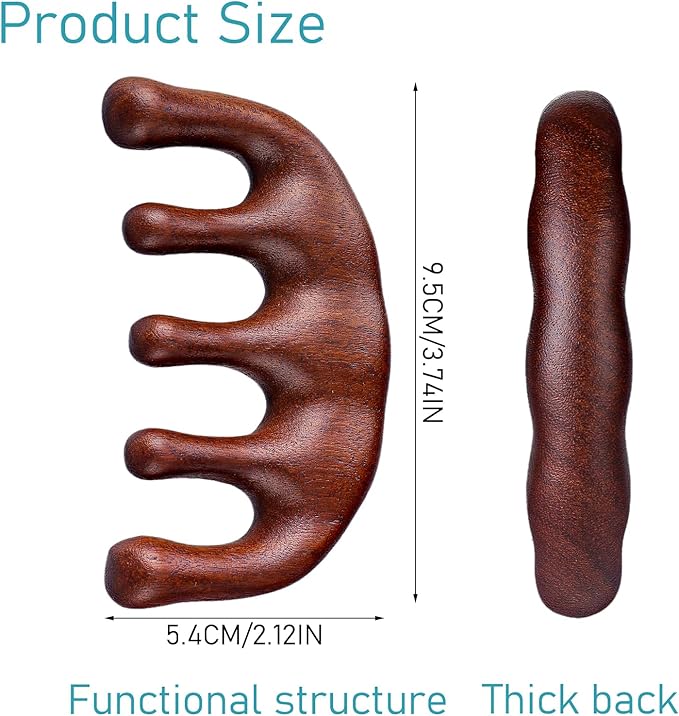 Wooden Scalp Massage Comb, Wooden Scalp Comb for Women Massage Hair Combs Wide Tooth Hair Combs Sandalwood Gua Sha Haircomb for Scalps Care Relax