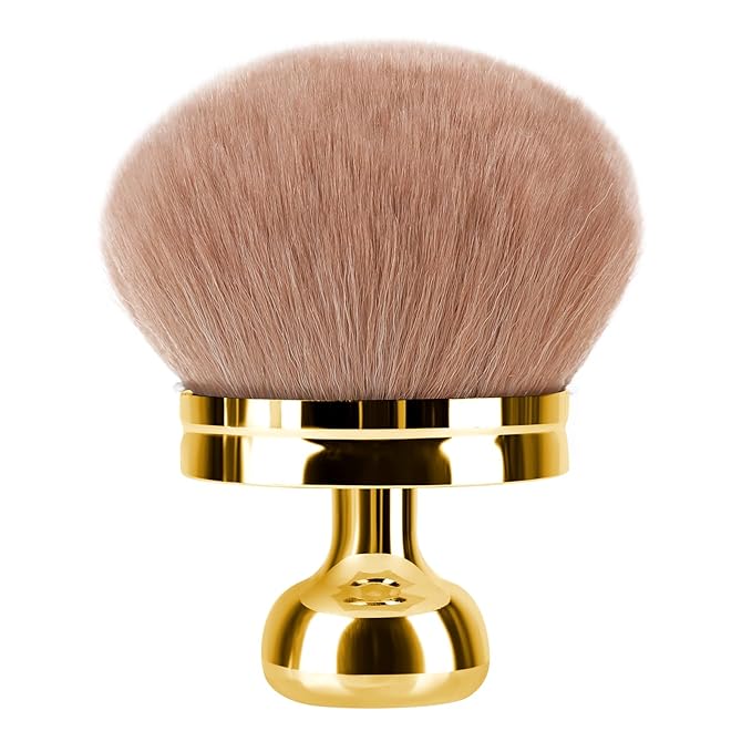 Extra Large Body Brush for Self Tanner, Leg Makeup & Bronzer Self Tan Applicator【Ultra Soft】【Shed-Proof】【Easy To Clean】3.3 inch Wide Round Head Brush，Gold-Brown