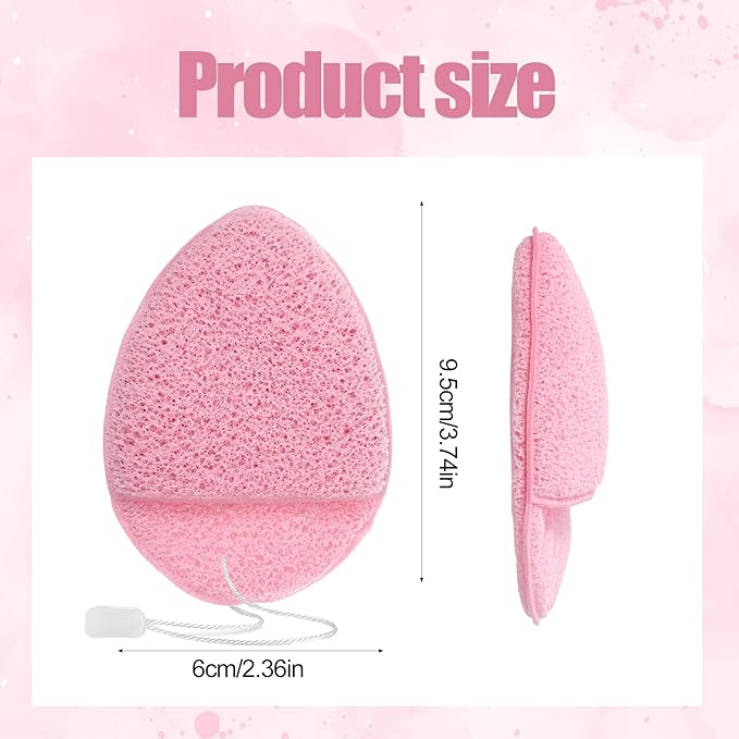 9PCS Drop Shape Exfoliating Face Scrubber Sponge Daily Cleansing Facial Sponges Exfoliator, Glove Bath Makeup Blackhead Remover Tools Reusable Face Scrub Pads for Women