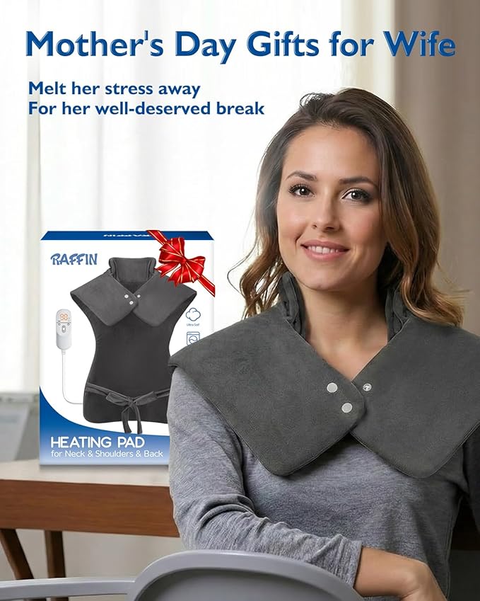 Mothers Day Gifts, Heating Pad for Neck Shoulders Back, Large 24''*37'' Heat Pad for Full Body, Electric Heated Pad for Seniors Edlerly, Birthday Gifts for Women Men Mom Dad Wife Husband