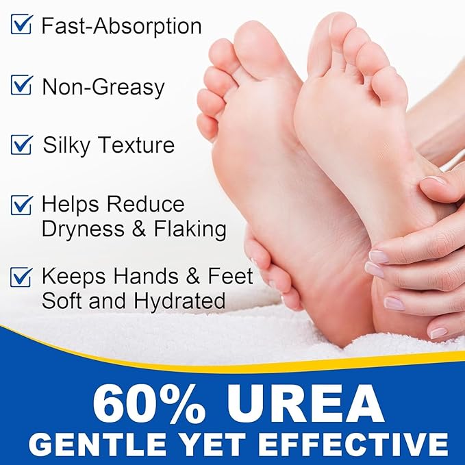 Urea Cream Stick 60% + 2% Salicylic Acid, Foot & Hand Balm for Dry, Cracked Heels & Rough Skin, 60 Percent Urea Lotion for Feet Maximum Strength,Callus Remover & Skin Softener, Soften Dead Skin1.4 oz