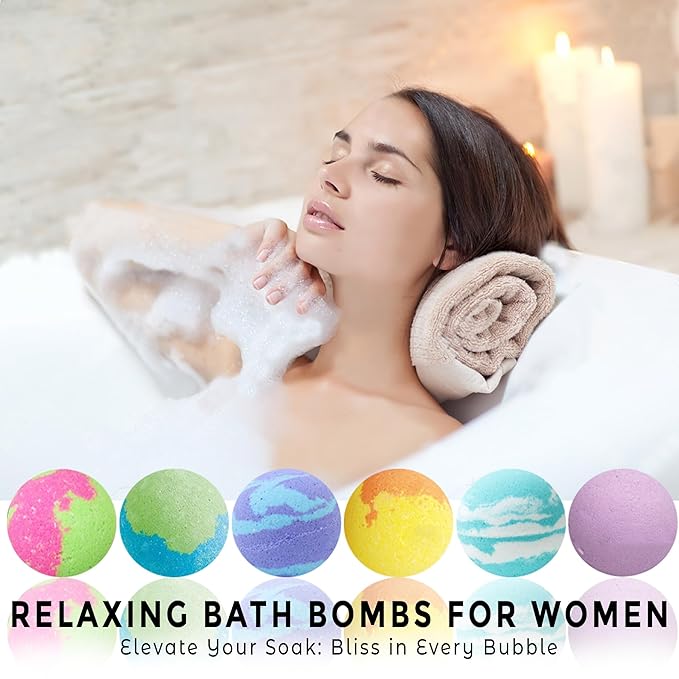 Bath Bombs for Women Relaxing with Inspirational Messages, 12 Natural and Organic Bath Bombs with Essential Oils & Skin Moisturizing Shea Butter. Birthday Gift, Mothers Day Gift for Mom, Wife