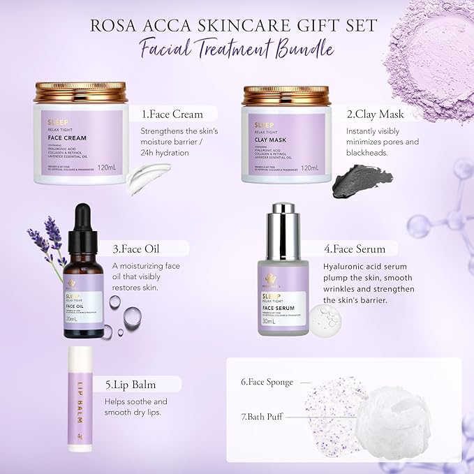 Mother's Day Gift for Mom, 30Pcs Lavender Skin Care Gift Set for Women, Bath & Body Gifts Basket Set, Self Care Kit, Essential Oil, Anniversary, Serum, Pampering Gift, Birthday, Christmas, Wife