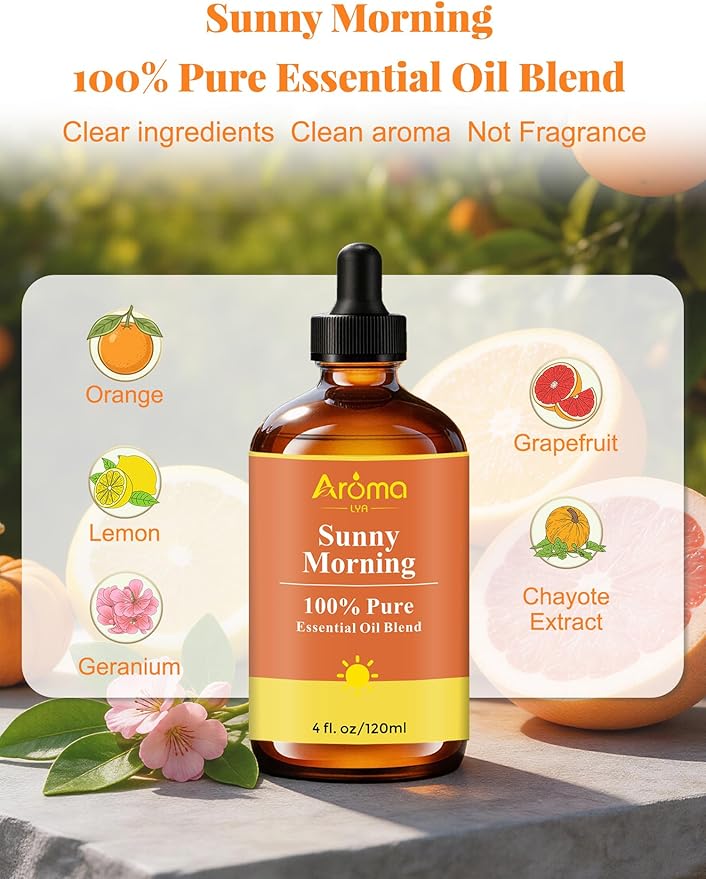 Sunny Morning — A 100% Pure Essential Oil Blend Citrus-Bright Blend that Makes Your Space Feel Like You Just Opened the Curtains, Essential Oils for Diffusers for Home