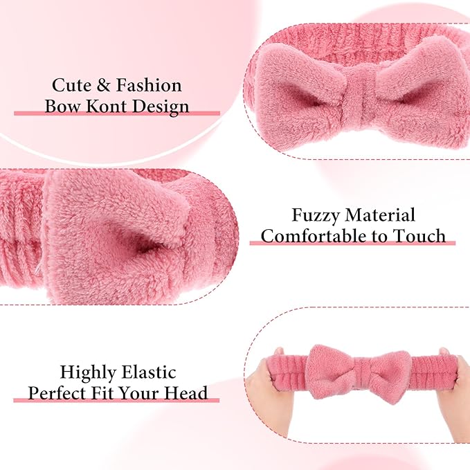 MAQUITA 24 Pcs Spa Headband for Women Facial Makeup Hair Band Bulk Skincare Headbands for Washing Face Bowtie Slumber for Women Girls