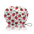 Shower Cap Reusable Double Layer Adjustable Elastic Waterproof EVA Hair Bath Caps for Women Girls Cute Aesthetic-Strawberry