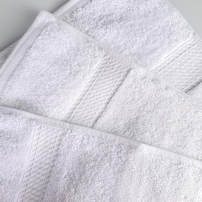 SUPERIOR Egyptian Cotton Pile Bath Sheet Set of 2, Ultra Soft Luxury Towels, Thick Plush Essentials, Absorbent Heavyweight, Guest Bath, Hotel, Spa, Home Bathroom, Shower Basics, White