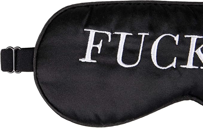 100% Mulberry Silk Sleep Mask Blackout, Cute Natural Sleeping Mask with Adjustable Elastic Strap, Satin Eye Cover for Men Women Adults (Fuck Off)