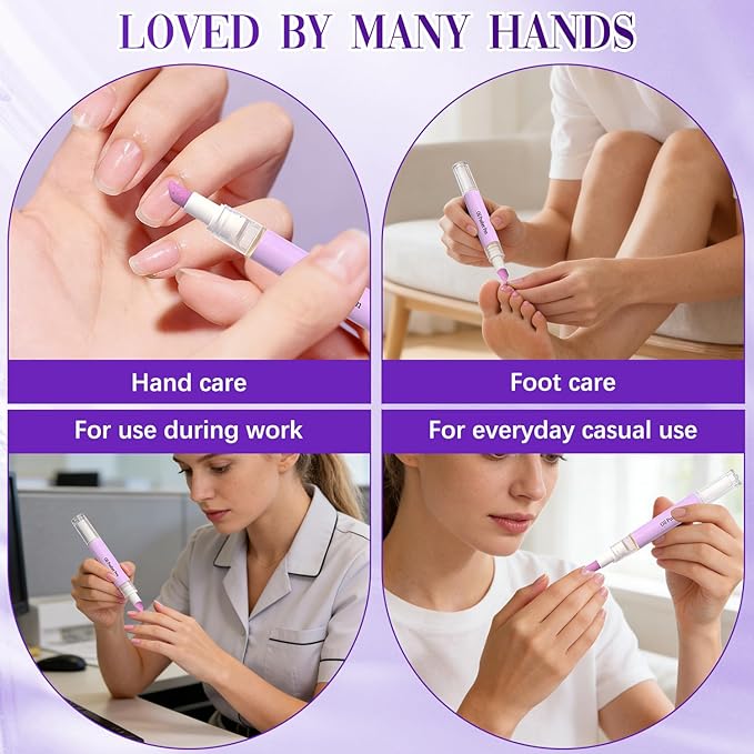 2Pcs 2-in-1 Cuticle Oil Pusher Pen,2026 New Ceramic Cuticle Pusher & Oil Pen,Cuticle Oil Nail Care Pen - Gentle Cuticle Remover for Dry & Damaged Nails,Hangnails,Moisturize Strengthen Brighten