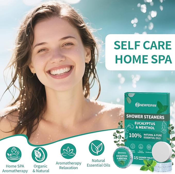 Shower Steamers Aromatherapy, 15 Pack Basket Set for Mothers Day Gifts for Mom, Organic Eucalyptus & Menthol Essential Oil, Spa Relaxing Gifts for Women & Men, Teacher Appreciation Gifts for Wife