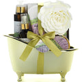 Aqua Elegante Spa Gift Basket - Luxury Bath Set with Body Wash, Bubble Bath, Lotion, Salts, Scrub, Spray, Shower Puff, Towel, Gifts for Women, Mom, Wife, Her - Lavender & Tea Tree Oil