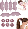 12Pcs Silk Sleep Masks Satin Eye Mask Silky Eyes Cover Blindfold Eyeshade Hair Ties Scrunchy Travel Bridesmaids Gifts