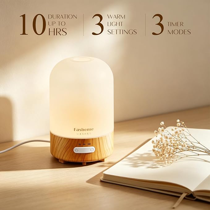 Essential Oil Diffuser for Home, Ultrasonic Cool Mist Air Aromatherapy Humidifier, Mini Scent Air Machine Portable Diffuser with Changing Lights & Auto Shut-Off for Home Bedroom Office Yoga(<25dB)