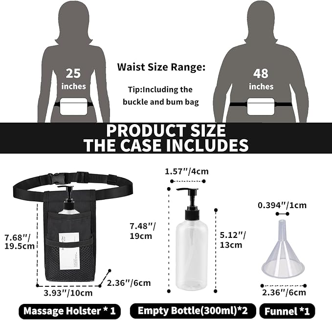Massage Singer Bottle Holster with Multiple Pockets Design(2X 10oz)
