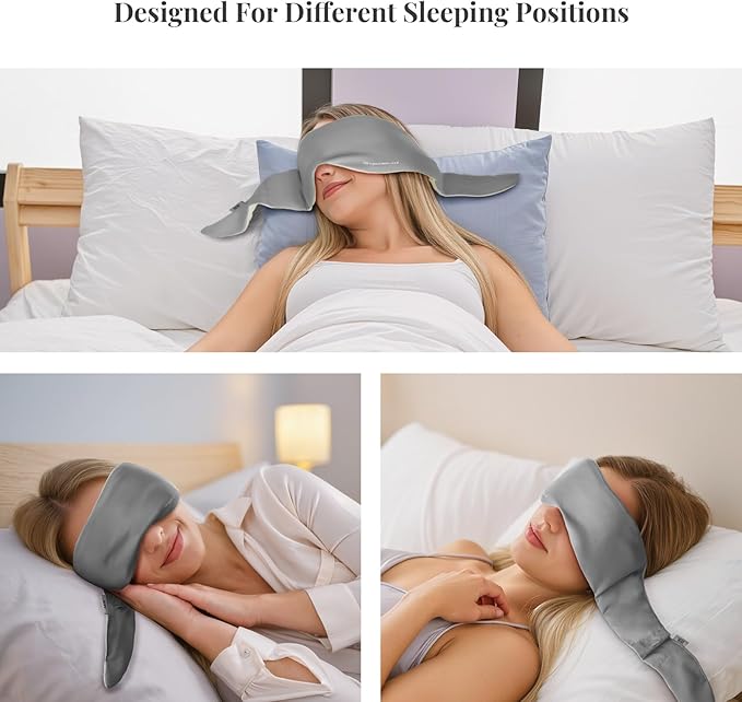 Weighted Eye Mask for Sleeping, Blackout Gravity Sleep Masks for Women Men, Cloud-Like Comfort Softness, 3D Contoured, Night Eye Covers for Side Sleeper, Meditation & Relaxation (Gray)