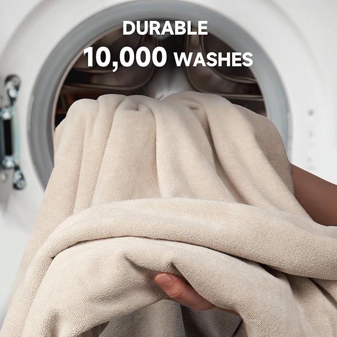 Umisleep 100% Microfiber Hair Towel, 41" x 22" Super Absorbent Towel Wrap with Elastic Loop, Large Curly Hair Towel for Women Long, Thick Hair, Camel