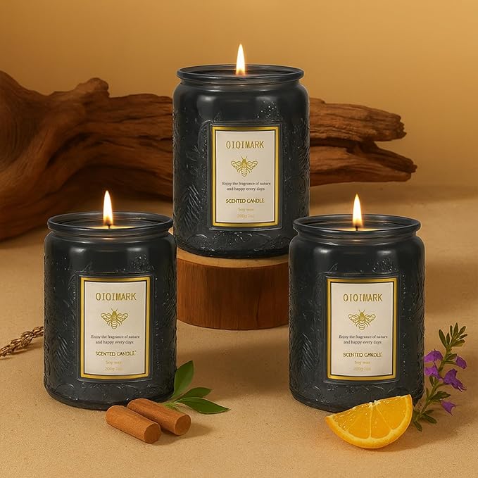 Scented Candles Set - 6 Pack Candles for Men Home Scented, 42 oz Soy Wax, 300 Hour Long Lasting Candle, Soy Candle Gifts Set for Men, Birthday, Valentine, Christmas, Anniversary Present