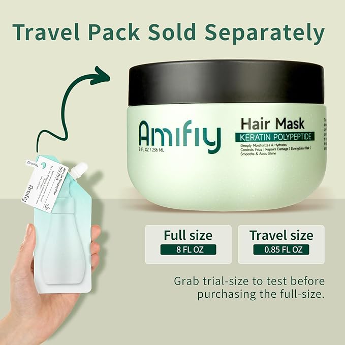 Keratin Hair Mask, Multi-care Deep Conditioning Hair Mask for Dry Damaged Hair, Anti-Frizz, Intensive Hydrating & Repairing Deep Conditioner for Strong, Smooth and Silky Hair, 8 Fl Oz