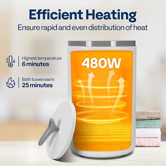 VIVOHOME 20L Towel Warmer for Bathroom, Large Towel Heater Bucket with Keep Warm Feature, Suitable for Oversized Towels, Blankets, Bathrobes