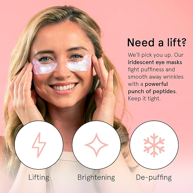 grace & stella Peptide Under Eye Patches with Niacinamide & Rice Extract - Firming Eye Masks for Dark Circles and Puffiness - Bulk Mothers Day Gifts - Vegan, Cruelty-Free (White, 48 Pairs)